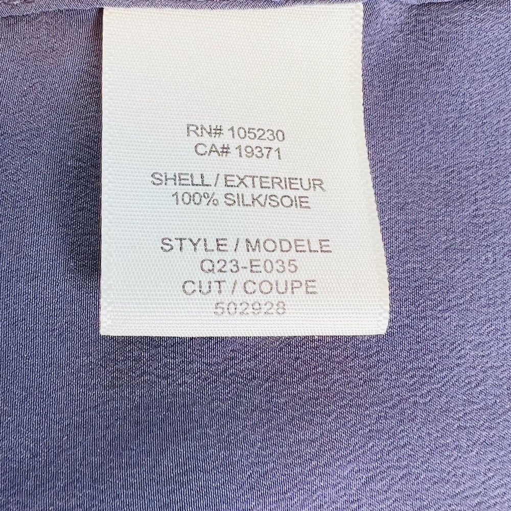 Equipment Femme Dark Plum Collared Silk Blouse Size Medium - Picture 4 of 5